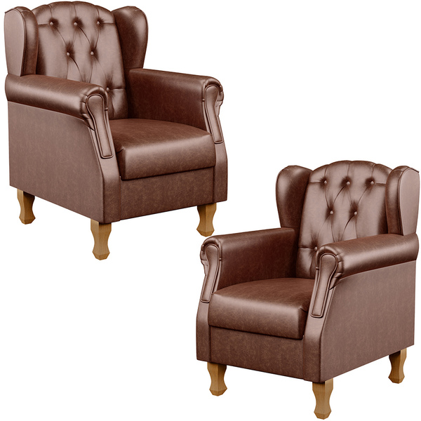 Kit 02 Poltronas Decorativa Para Sala De Estar Yara P02 Courí