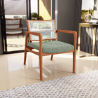 Kit 02 Poltronas Decorativa Para Sala Estar Madeira Tela Sint