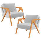 Kit 02 Poltronas Decorativa Para Sala Estar Pietra Estrutura