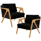 Kit 02 Poltronas Decorativa Para Sala Estar Pietra Estrutura