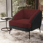 Kit 02 Poltronas Decorativa Pés Aço Coral D02 Corano Preto B-