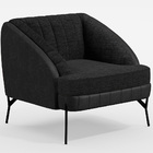 Kit 02 Poltronas Decorativa Pés De Aço Coral D02 Corano Preto