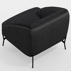 Kit 02 Poltronas Decorativa Pés De Aço Coral D02 Corano Preto