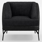 Kit 02 Poltronas Decorativa Pés De Aço Coral D02 Corano Preto