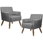 Kit 02 Poltronas Decorativa Pés Em Madeira Sala De Estar Diva