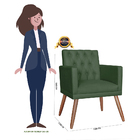 Kit 02 Poltronas Decorativa Pés Palito Nina Encosto Estilo Ca