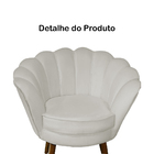 Kit 02 Poltronas Decorativa Pétala Pés Palito Suede Bege - Ds