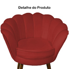Kit 02 Poltronas Decorativa Pétala Pés Palito Suede Vermelho