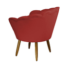 Kit 02 Poltronas Decorativa Pétala Pés Palito Suede Vermelho