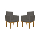 Kit 02 Poltronas Decorativa Reforçada Oferta Courino Balaqui