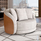 Kit 02 Poltronas Decorativa Sala Base Giratória Witta M03 Cou