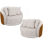 Kit 02 Poltronas Decorativa Sala Base Giratória Witta M03 Cou