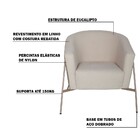 Kit 02 Poltronas Decorativa Sala De Estar Base Aço Champagne