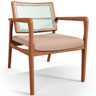 Kit 02 Poltronas Decorativa Sala Estar Madeira Tela Sintética