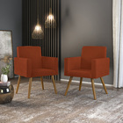 Kit 02 Poltronas Decorativa Sala Oferta - Balaqui Decor Terra