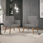 Kit 02 Poltronas Decorativa Sala Oferta Linho Balaqui Decor L