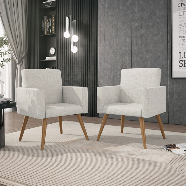 Kit 02 Poltronas Decorativa Sala Oferta Linho Balaqui Decor L