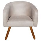 Kit 02 Poltronas Decorativa Stella Suede Bege Pés Palito – D'