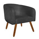 Kit 02 Poltronas Decorativa Stella Suede Grafite Pés Palito –