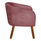 Kit 02 Poltronas Decorativa Stella Suede Rose Pés Palito – D'