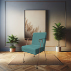 Kit 02 Poltronas Decorativa Taina Suede Base Metálica Industr