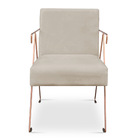 Kit 02 Poltronas Decorativa Taina Suede Bege Base Metálica In