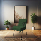 Kit 02 Poltronas Decorativa Taina Suede Verde Base Metálica I