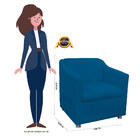 Kit 02 Poltronas Decorativa Tilla Pés Cromados Suede Bege - D