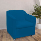 Kit 02 Poltronas Decorativa Tilla Pés Cromados Suede Bege - D