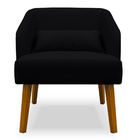 Kit 02 Poltronas Decorativa Virgínia Veludo Preto - Montanari