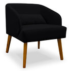 Kit 02 Poltronas Decorativa Virgínia Veludo Preto - Montanari