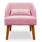 Kit 02 Poltronas Decorativa Virgínia Veludo Rosa - Montanaris