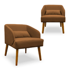 Kit 02 Poltronas Decorativa Virgínia Veludo Terracota - Monta