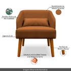 Kit 02 Poltronas Decorativa Virgínia Veludo Terracota - Monta