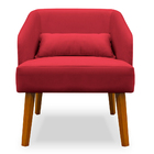 Kit 02 Poltronas Decorativa Virgínia Veludo Vermelho - Montan