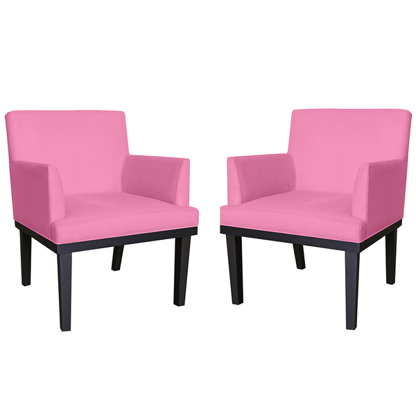 Kit 02 Poltronas Decorativa Vitória Sala E Recepção Com Base