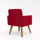 Kit 02 Poltronas Decorativas + Puff Decorativo Redondo Sala V