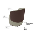 Kit 02 Poltronas Decorativas Aisha Orgânica Composê Sintético