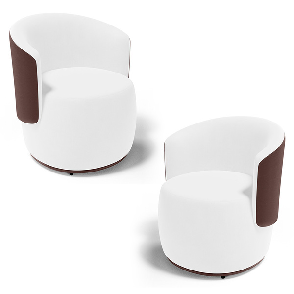 Kit 02 Poltronas Decorativas Aisha Orgânica Composê Sintético