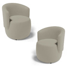 Kit 02 Poltronas Decorativas Aisha Orgânica Suede Bege - Desk