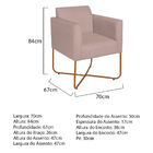 Kit 02 Poltronas Decorativas Andréia Base X Bronze Linho - Ro
