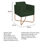 Kit 02 Poltronas Decorativas Andréia Base X Bronze Linho - Ve