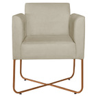 Kit 02 Poltronas Decorativas Andréia Base X Bronze Sintético