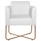 Kit 02 Poltronas Decorativas Andréia Base X Bronze Sintético