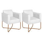 Kit 02 Poltronas Decorativas Andréia Base X Bronze Sintético