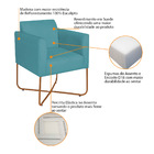 Kit 02 Poltronas Decorativas Andréia Base X Bronze Suede - Az