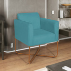 Kit 02 Poltronas Decorativas Andréia Base X Bronze Suede - Az