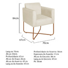 Kit 02 Poltronas Decorativas Andréia Base X Bronze Suede - Be