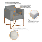 Kit 02 Poltronas Decorativas Andréia Base X Bronze Suede - Ci