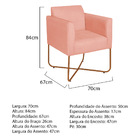 Kit 02 Poltronas Decorativas Andréia Base X Bronze Suede - Co